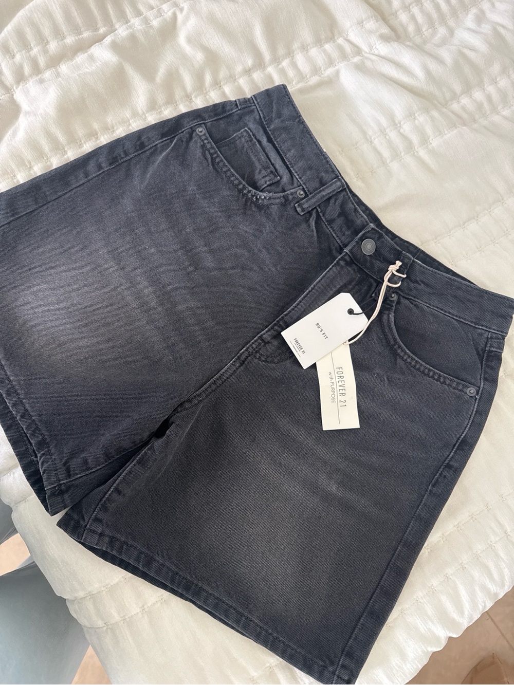 Forever 21 Black Denim Shorts